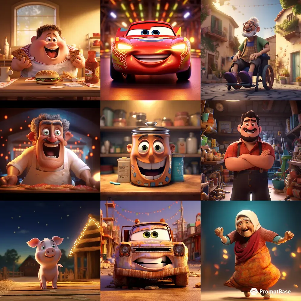 Cute Characters 3D Pixar Style Midjourney Prompt | PromptBase