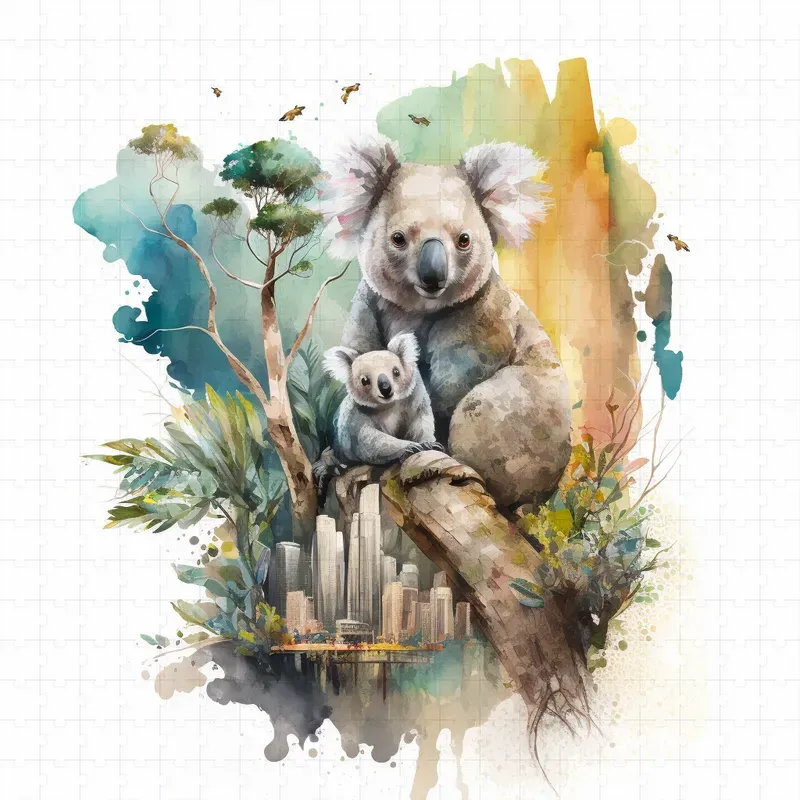 Watercolor World Animals Midjourney Prompt | PromptBase