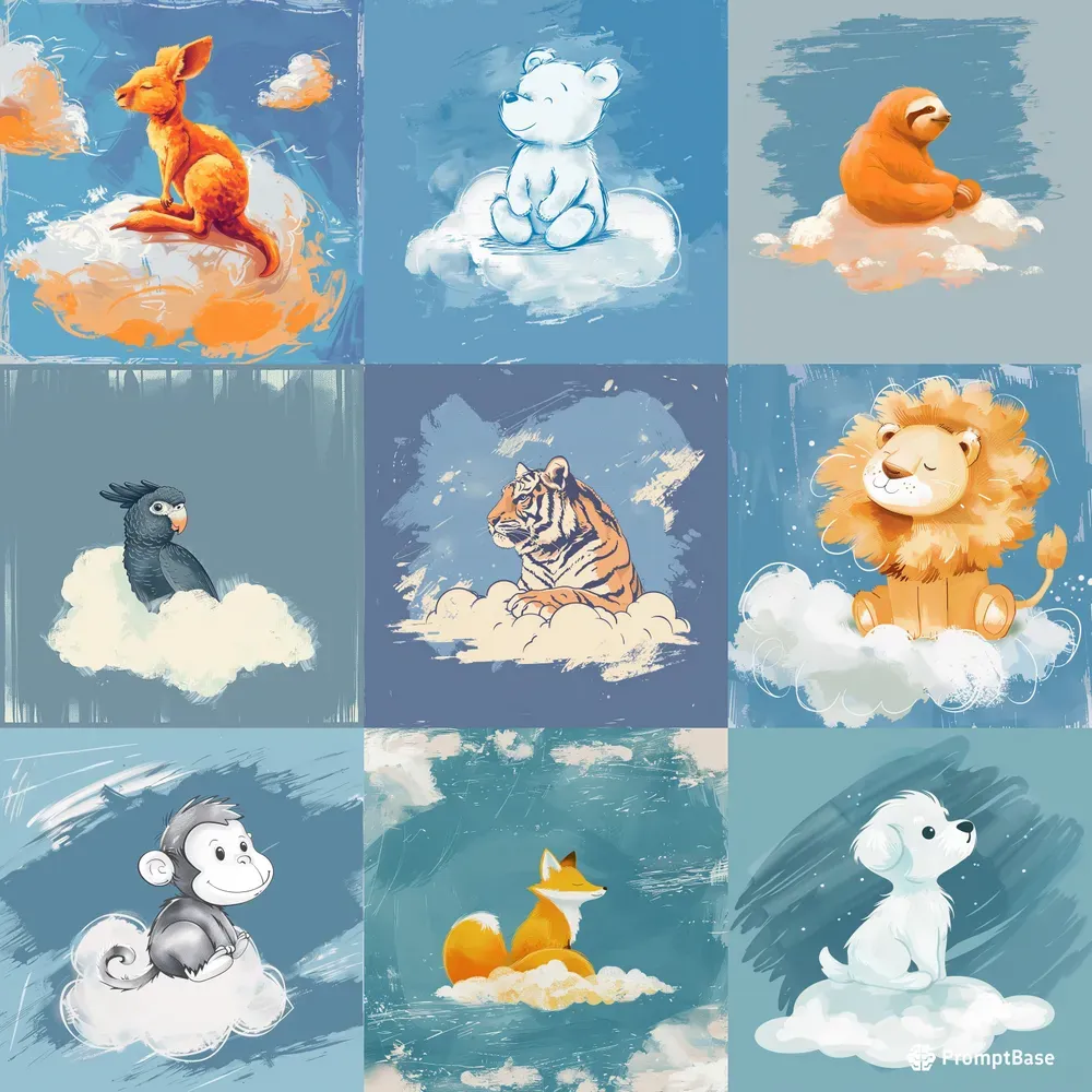 Animals With Clouds Midjourney Prompt | PromptBase