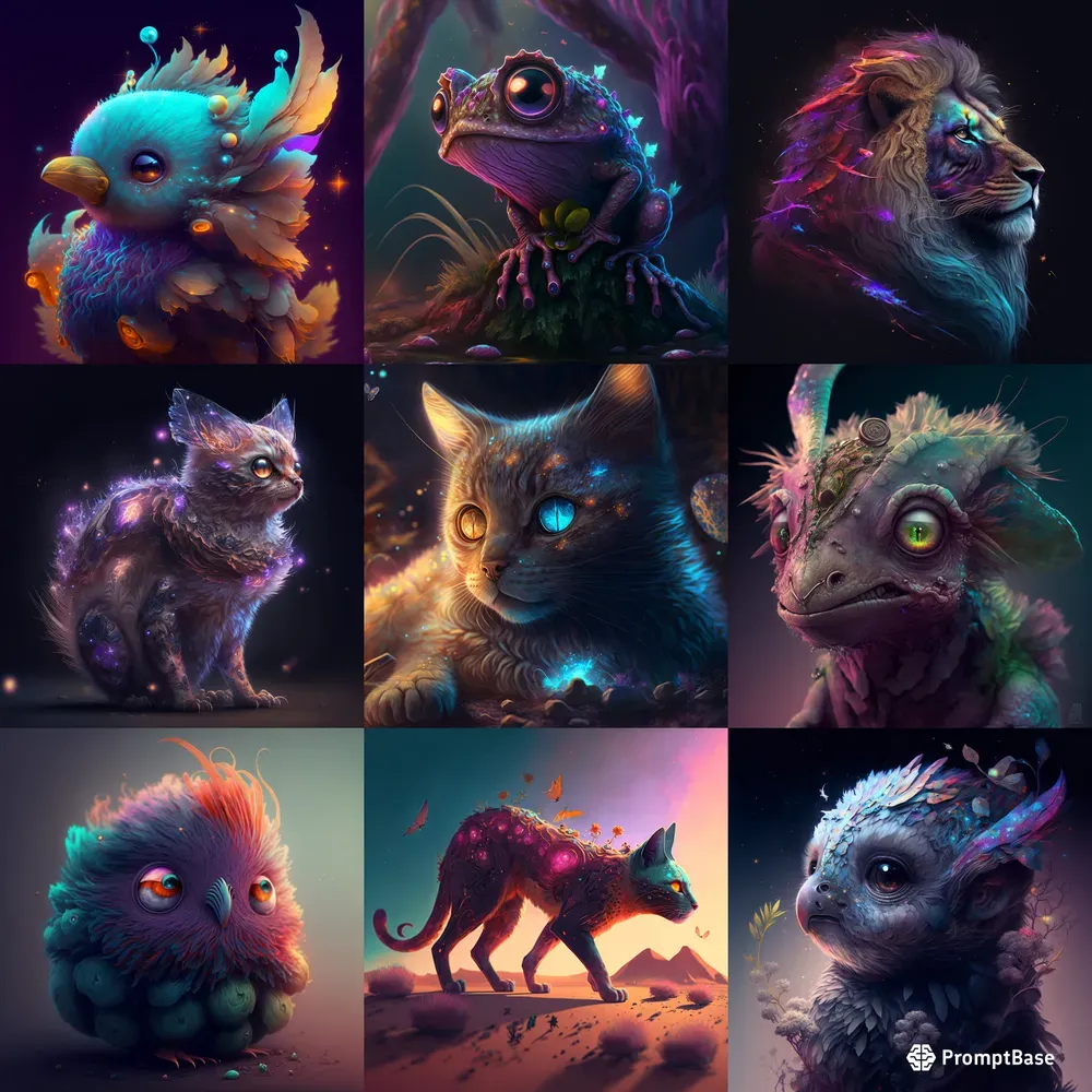 Super Cute Fantasy Animals And Creatures Midjourney Prompt | PromptBase