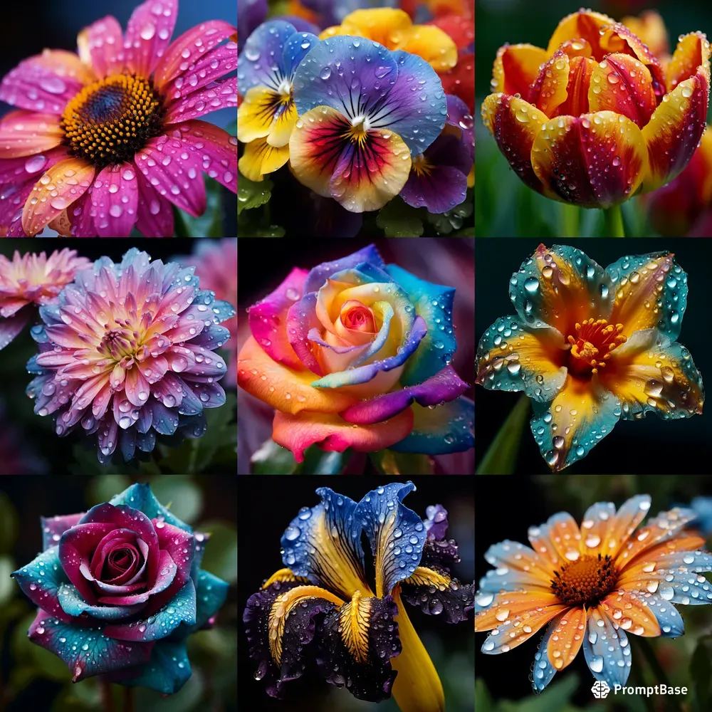 Colorful Roses Flower Petal Colors Midjourney Prompt | PromptBase