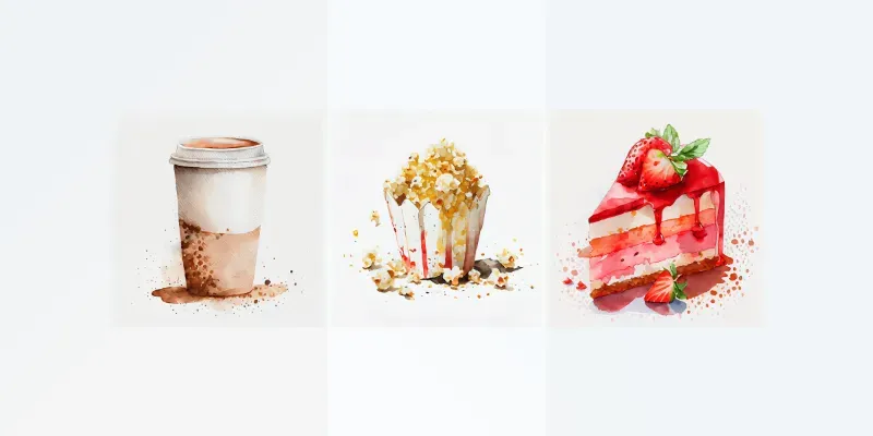 Watercolor Art Foods Midjourney Prompt | PromptBase