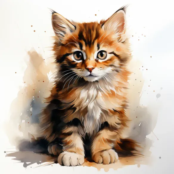 Watercolor Cute Animals Midjourney Prompt | PromptBase