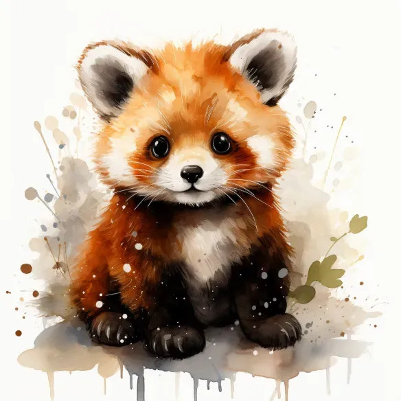 Watercolor Cute Animals Midjourney Prompt | PromptBase
