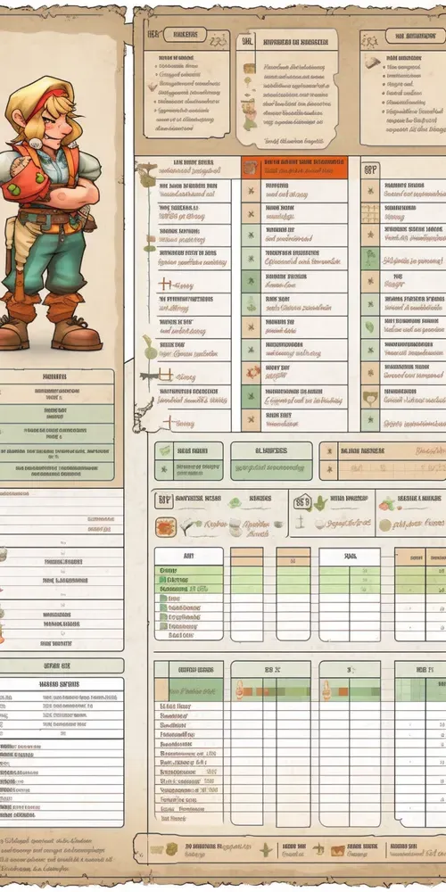 Detailed Print Ready RPG Character Sheets Midjourney Prompt | PromptBase