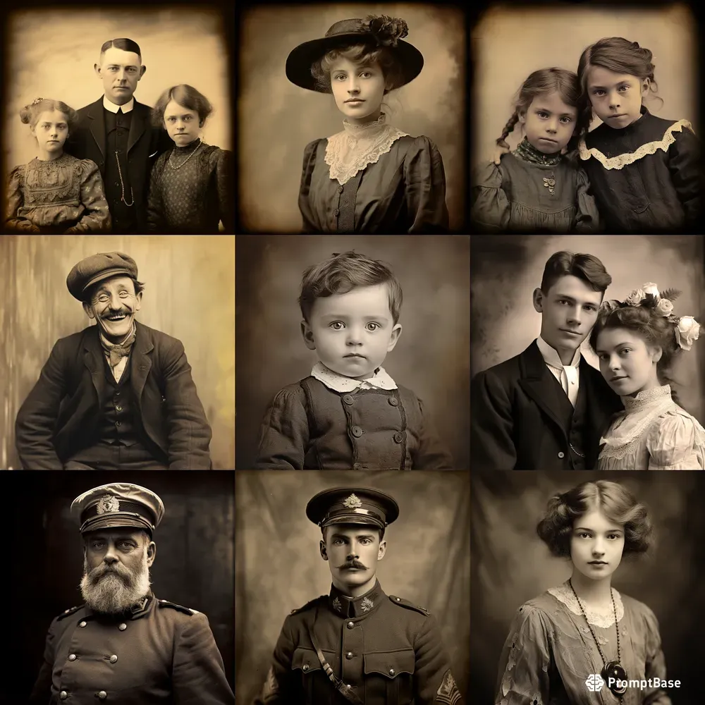 Old Vintage Portrait Photography 1900 Midjourney Prompt PromptBase