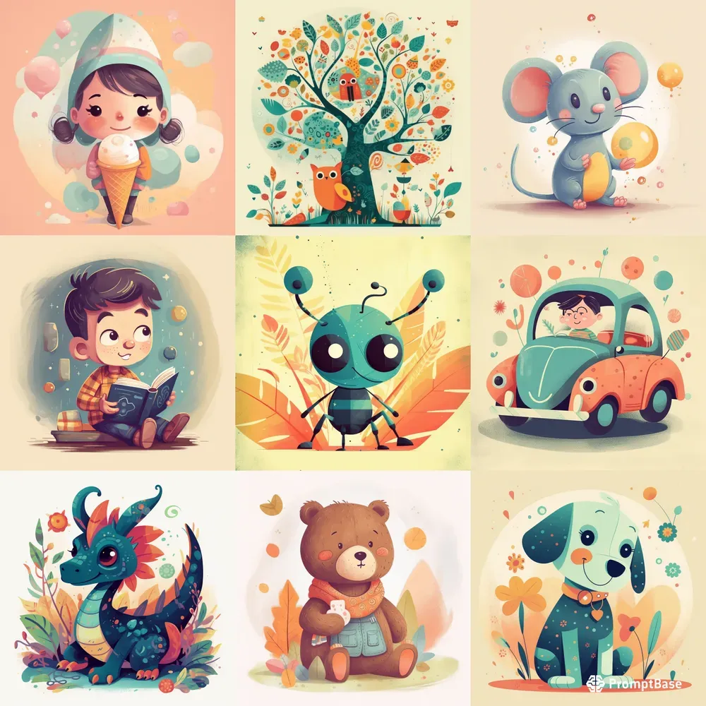 Cute Illustrations For Children Midjourney Prompt | PromptBase