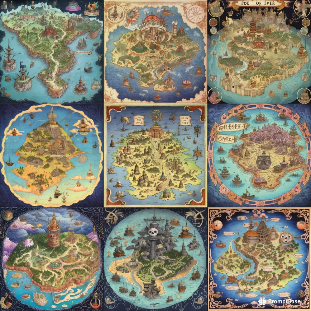 One Piece World Maps Midjourney Prompt PromptBase