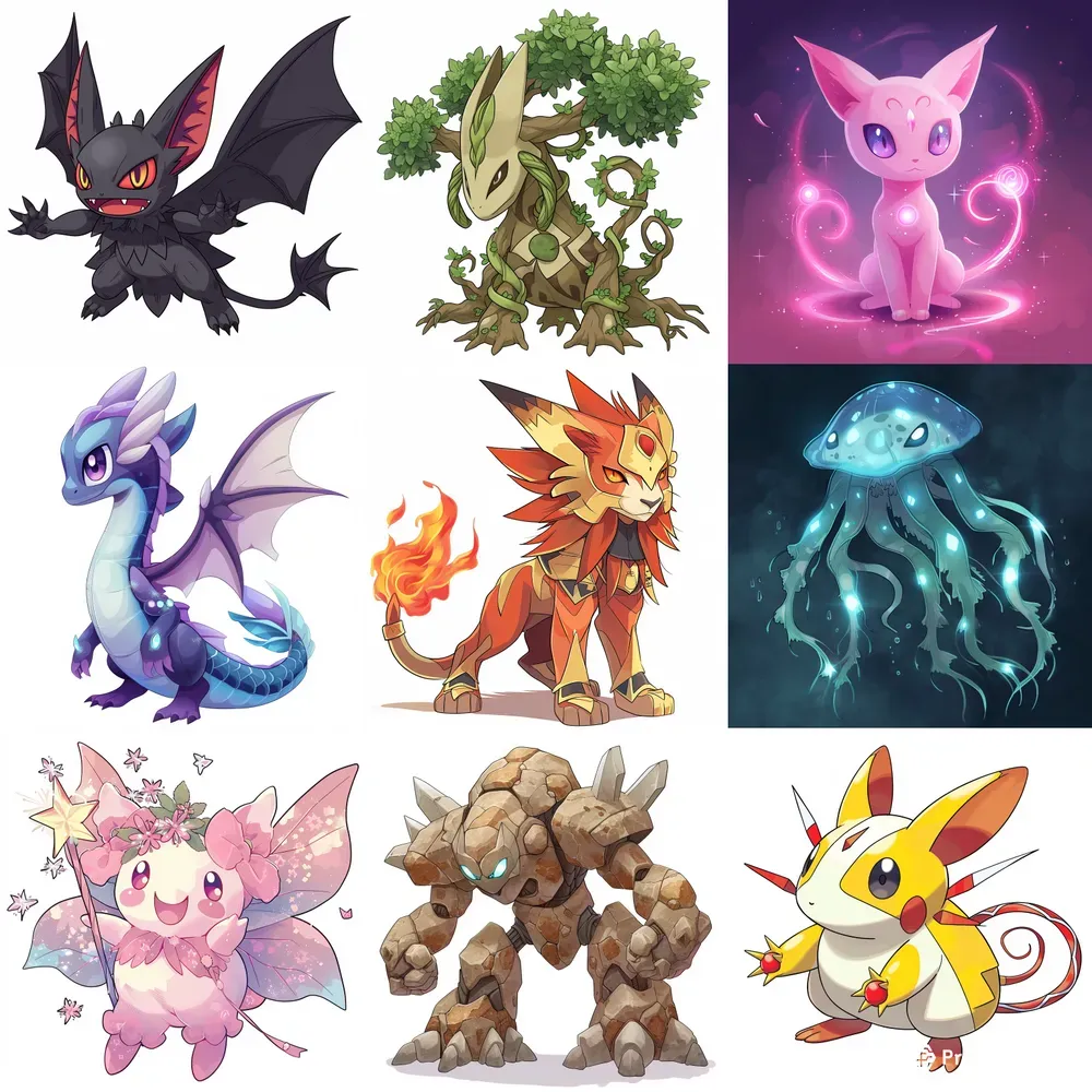 Fakemon Generator And Pokemon Designs Midjourney Prompt | PromptBase
