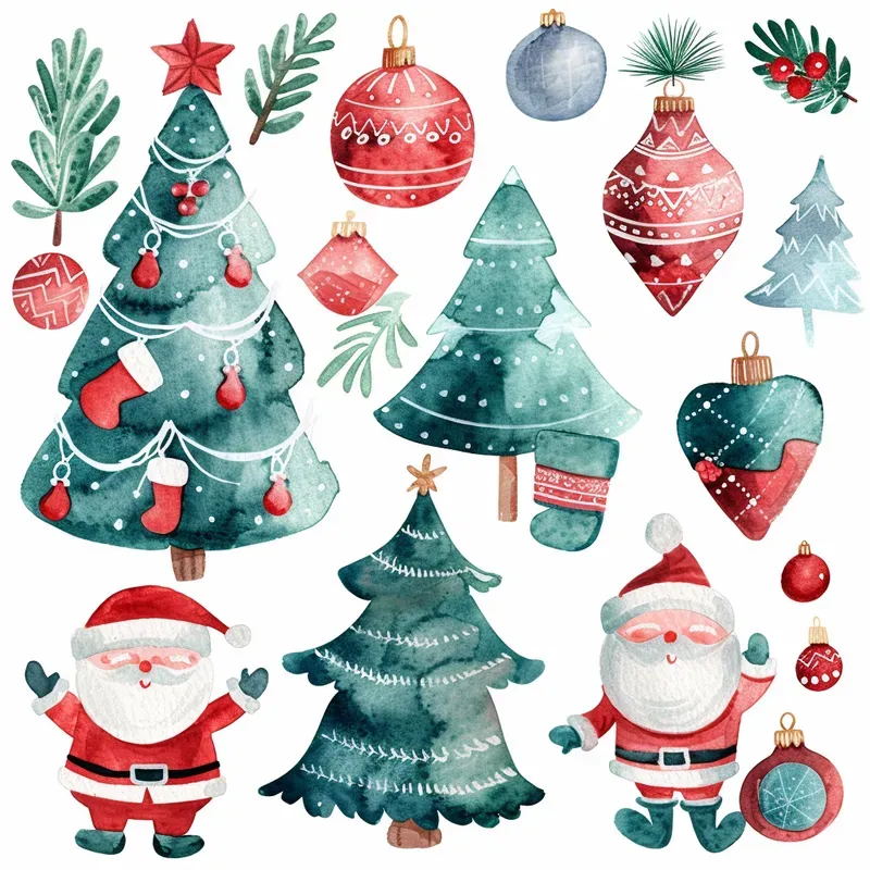 Enchanting Watercolor Clipart Collections Midjourney Prompt | PromptBase