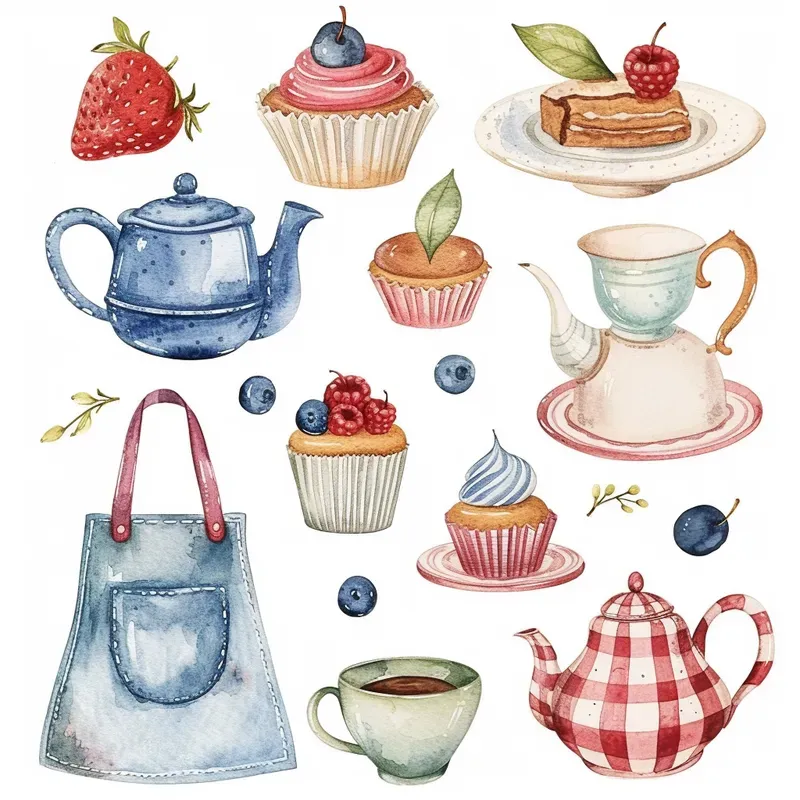 Enchanting Watercolor Clipart Collections Midjourney Prompt | PromptBase