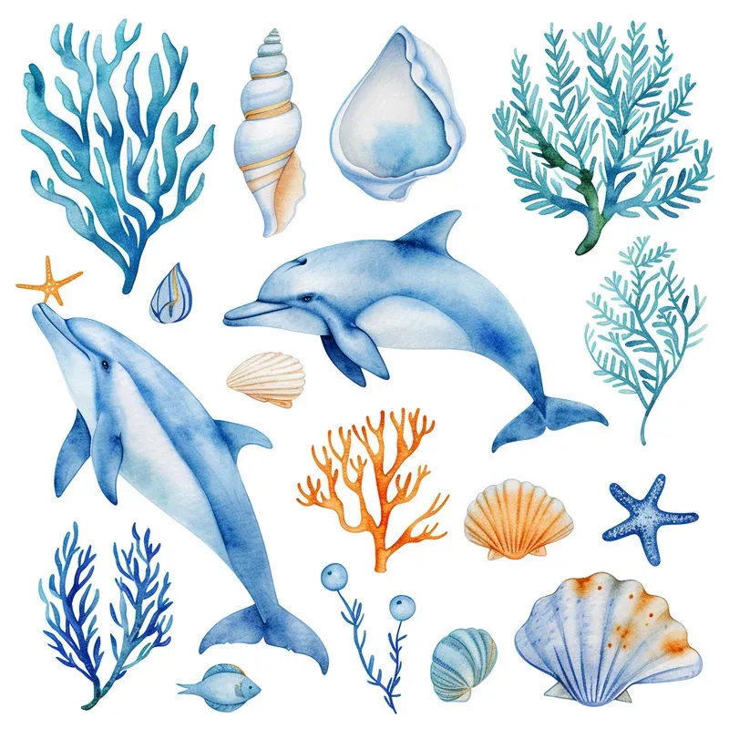 Enchanting Watercolor Clipart Collections Midjourney Prompt | PromptBase