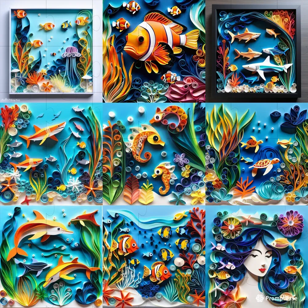 Underwater Paper Quilling Art Stable Diffusion Prompt PromptBase
