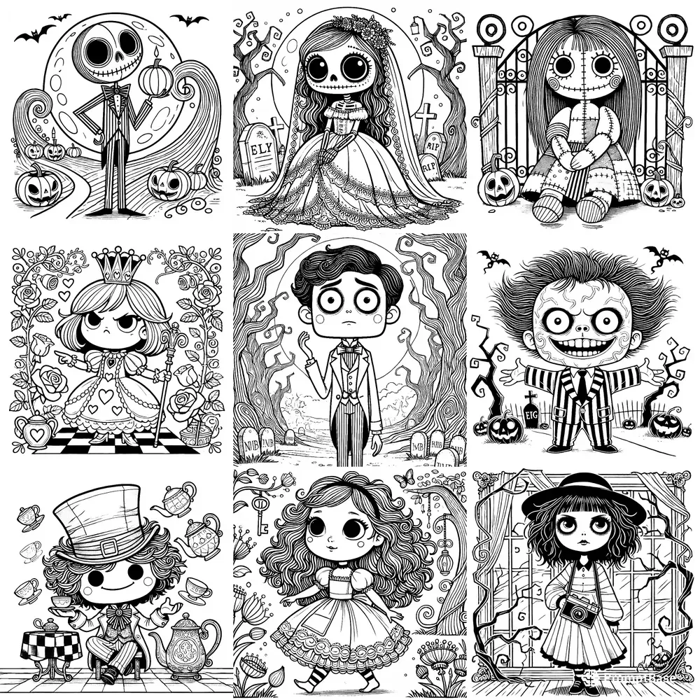 Tim Burton Alice In Wonderland Coloring Pages [2025]