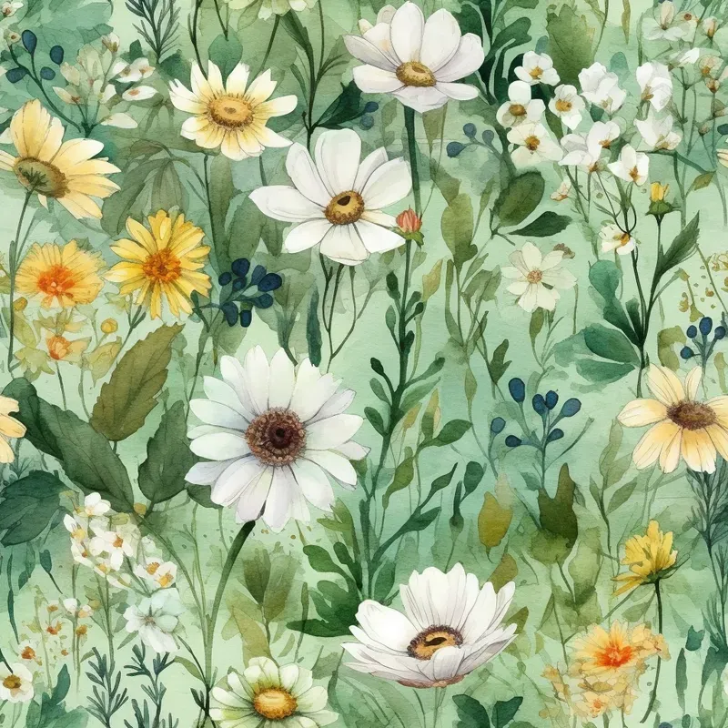 Watercolor Wildflower Patterns Midjourney Prompt | PromptBase