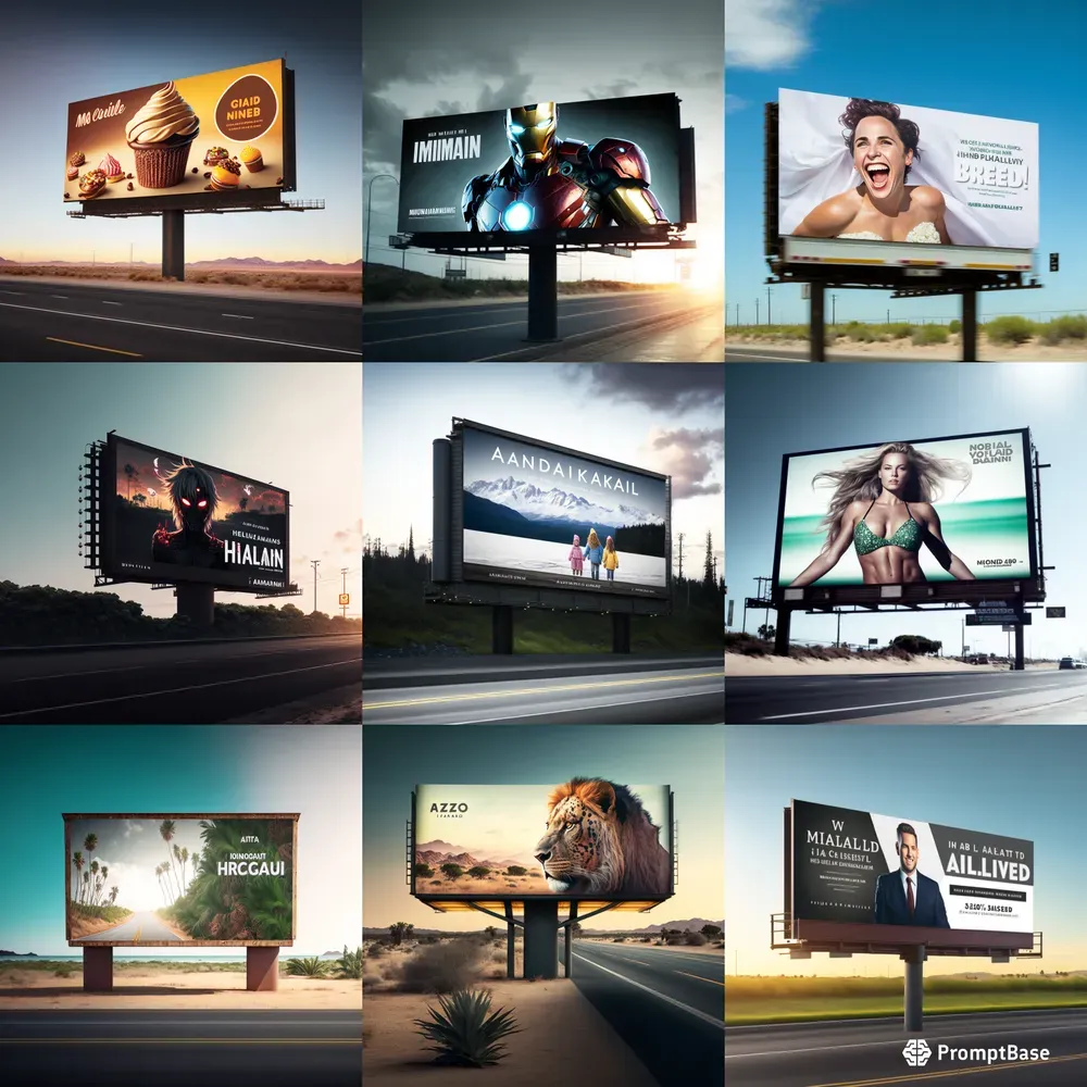Premium Highway Billboard Designs Midjourney Prompt | PromptBase
