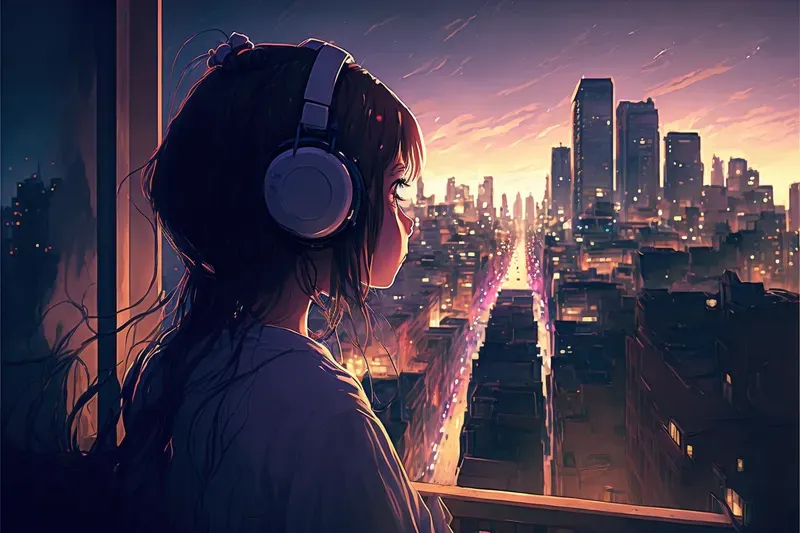 Lofi Music Anime Illustrations Wallpapers Midjourney Prompt | PromptBase