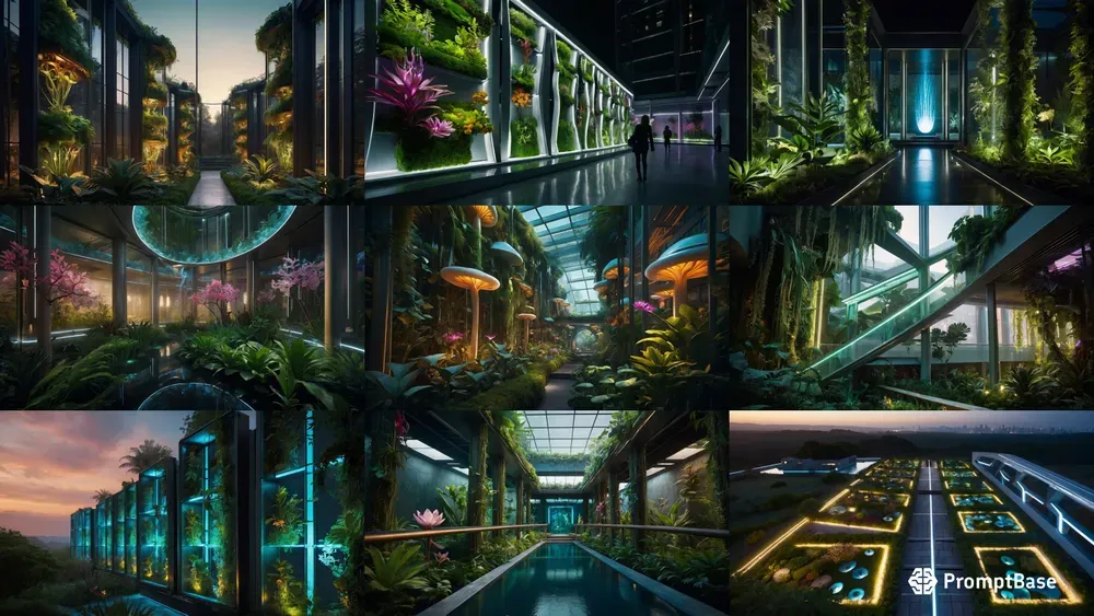 Futuristic Botanical Gardens Leonardo Ai Prompt | PromptBase