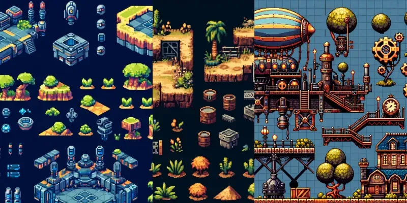 Epic Game World Builder Pixel Art Sets DALL·E Prompt | PromptBase