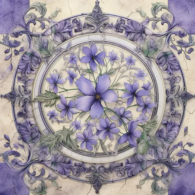 Vibrant Watercolor Flower Mosaic Tiles Midjourney Prompt | PromptBase