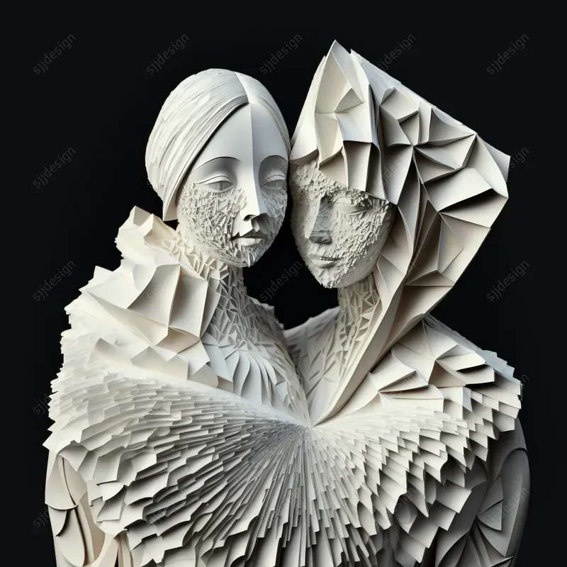 Folded Paper Mache Book Art Portraits Midjourney Prompt PromptBase