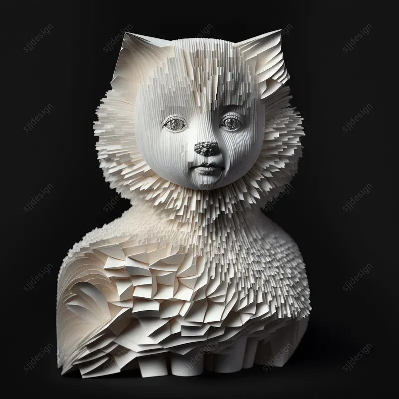 Folded Paper Mache Book Art Portraits Midjourney Prompt PromptBase