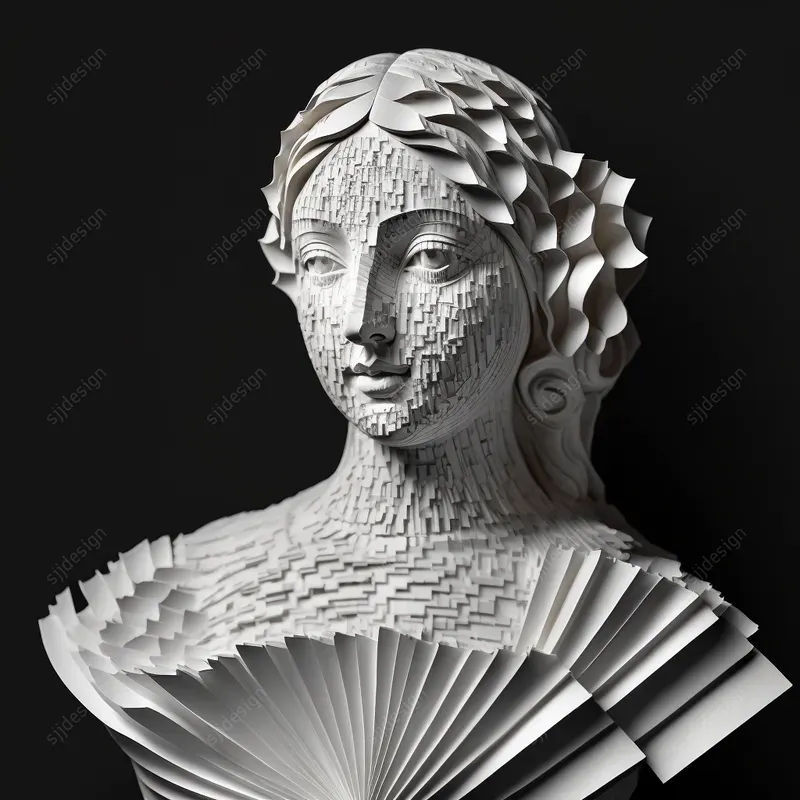 Folded Paper Mache Book Art Portraits Midjourney Prompt PromptBase
