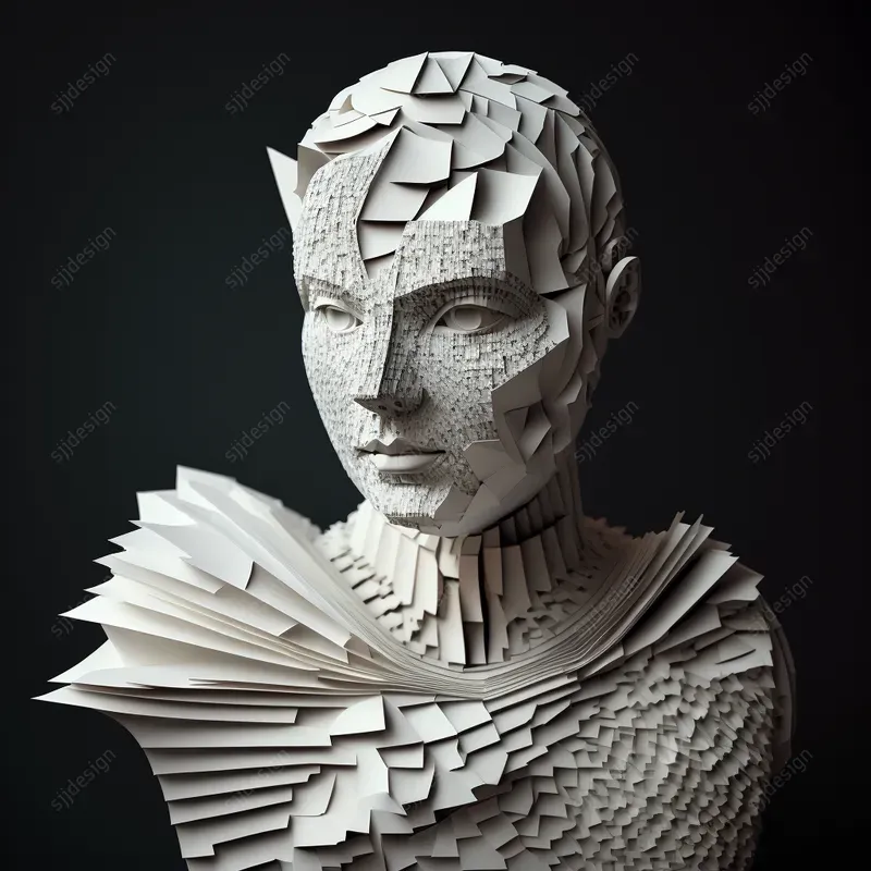Folded Paper Mache Book Art Portraits Midjourney Prompt PromptBase