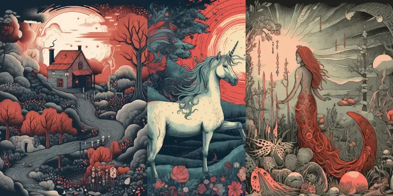 Folklore Story Book Cover Art Midjourney Prompt | PromptBase