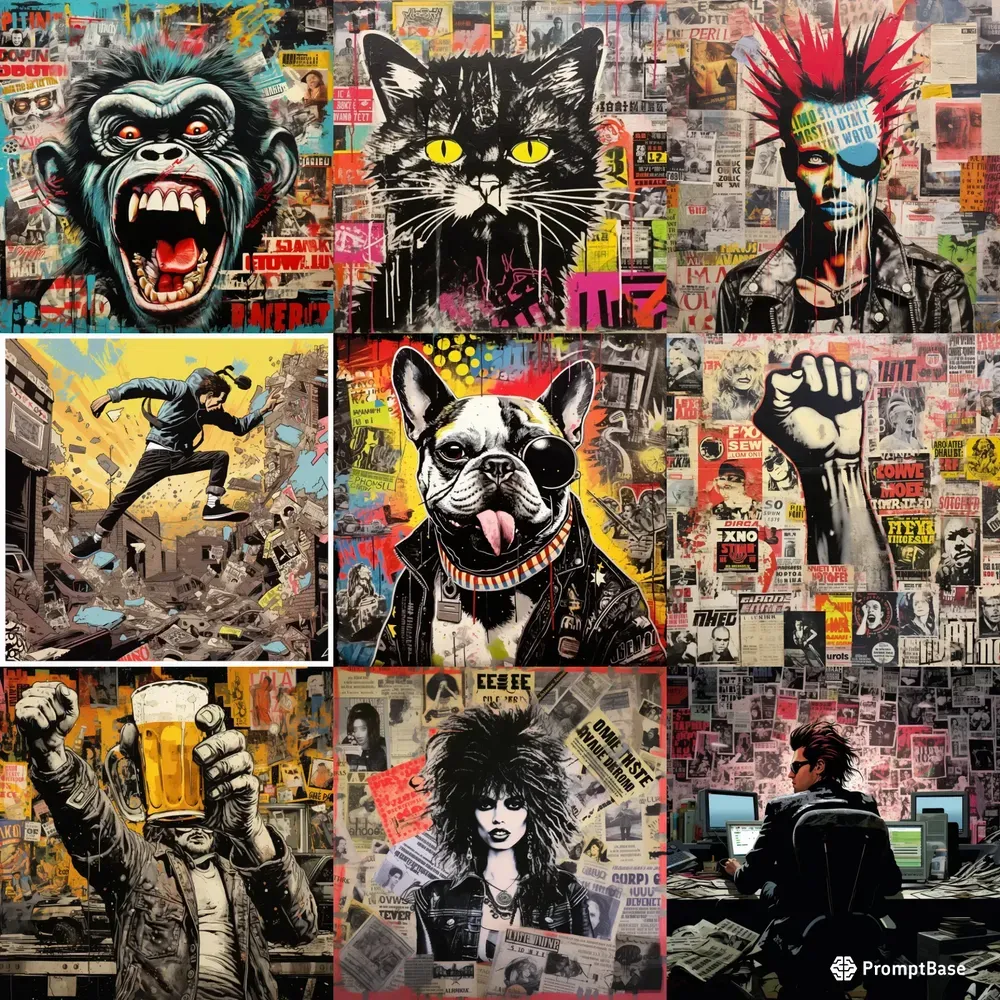 Punk Rock N Roll Poster Inspo Midjourney Prompt | PromptBase