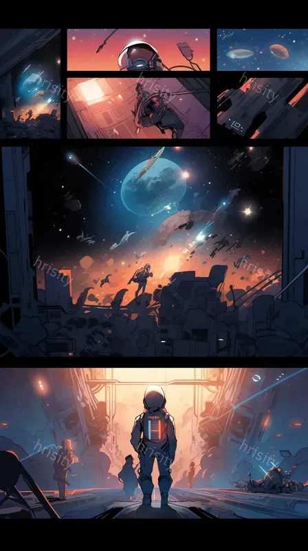 Dynamic Comic Book Pages Midjourney Prompt | PromptBase