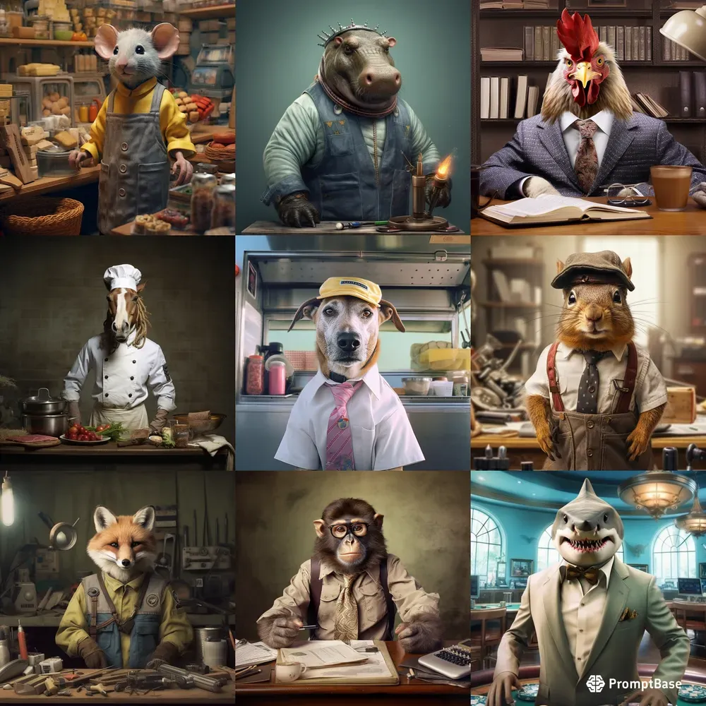 Animals With Jobs Midjourney Prompt PromptBase