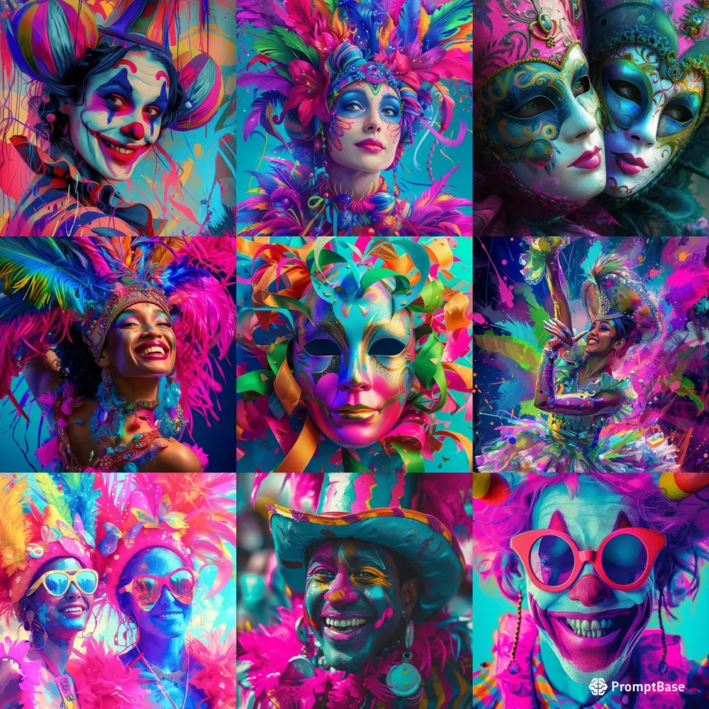 Carnival Vibes In Pop Art Colors Midjourney Prompt | PromptBase
