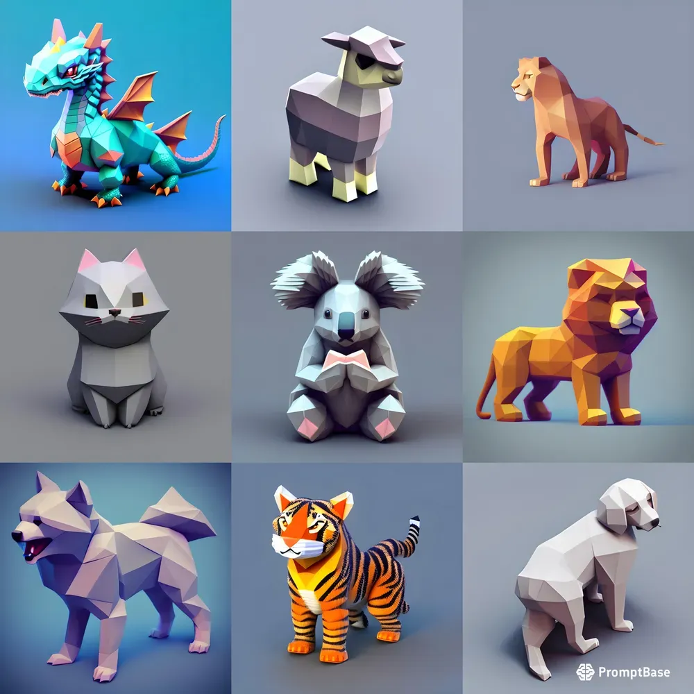 Low Poly Animals Stable Diffusion Prompt | PromptBase