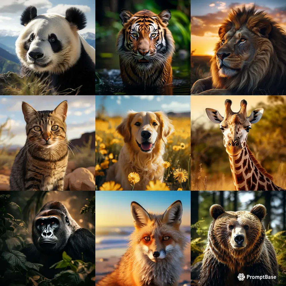 Animal Stock Images Portrait Photographs Midjourney Prompt | PromptBase