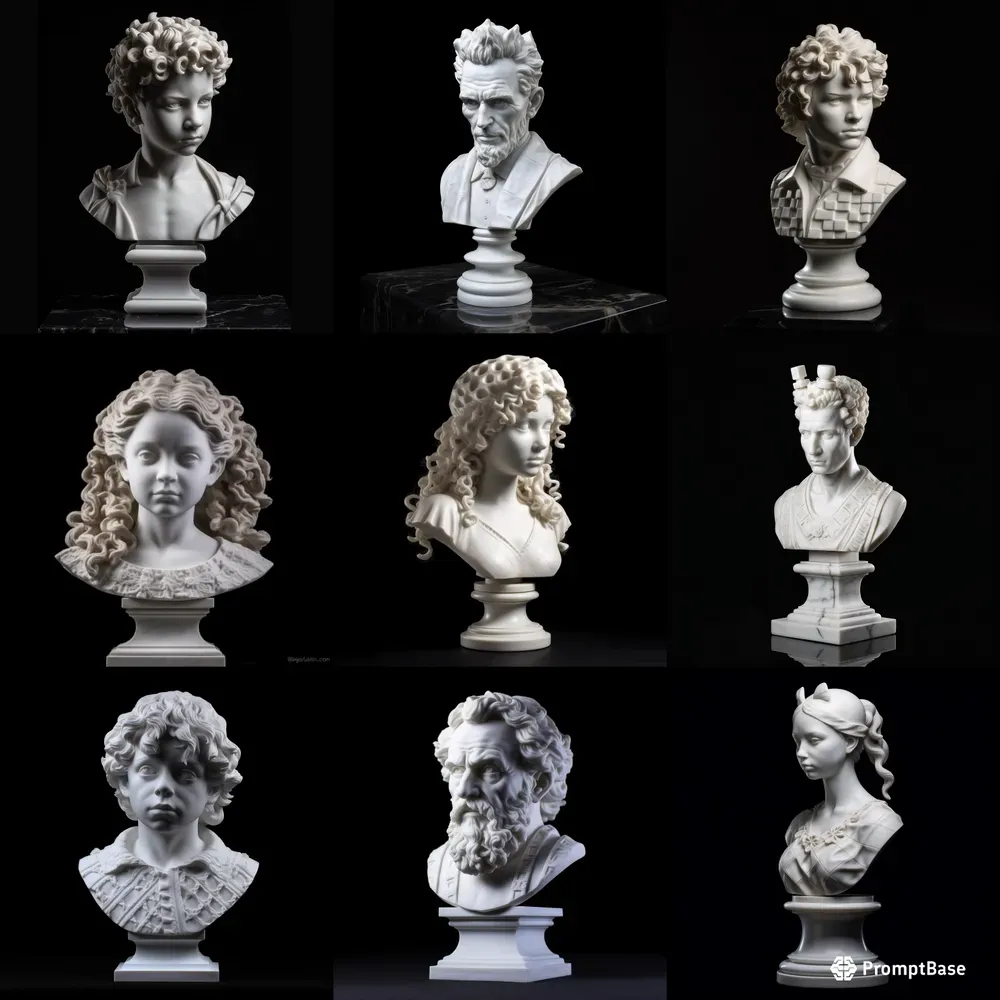 Head Bust Sculptures Midjourney Prompt PromptBase