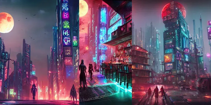 Dark Cyberpunk Backgrounds Gritty Utopias Stable Diffusion Prompt ...