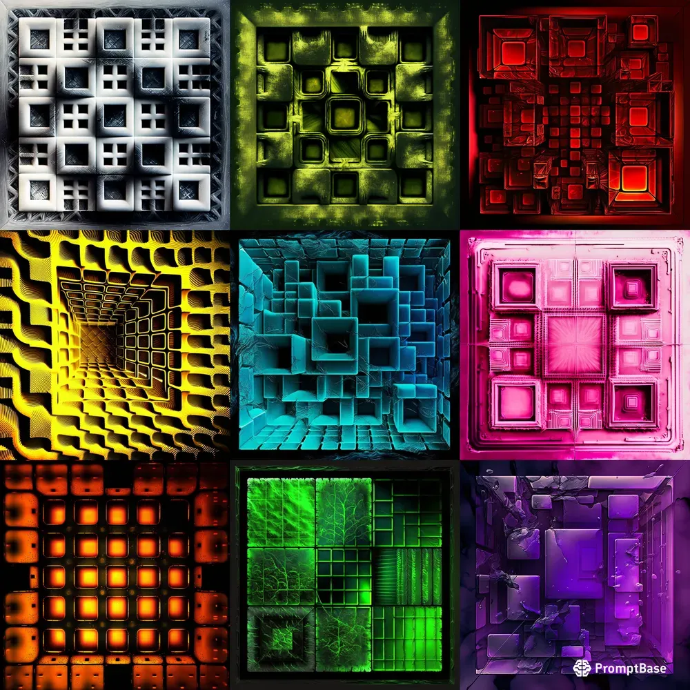 Abstract Square Patterns Midjourney Prompt | PromptBase