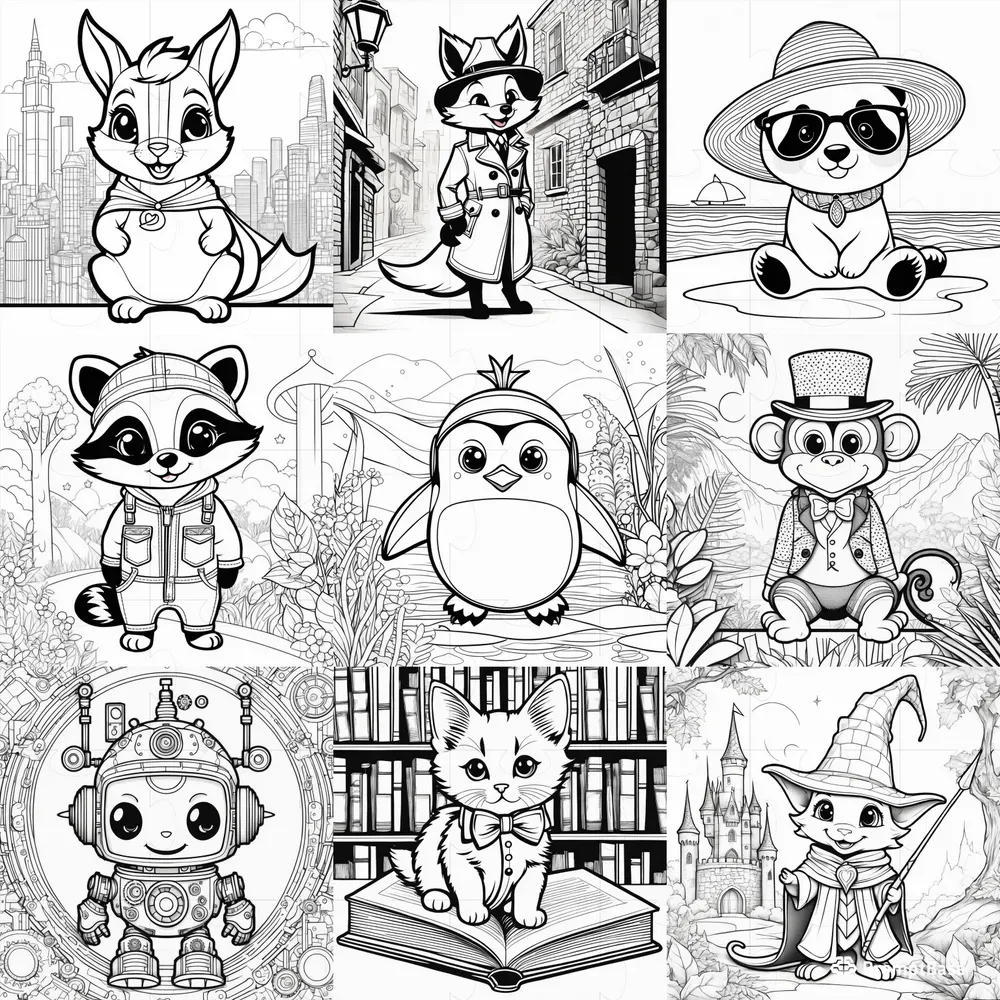 Children Coloring Book Pages Stable Diffusion Prompt | PromptBase