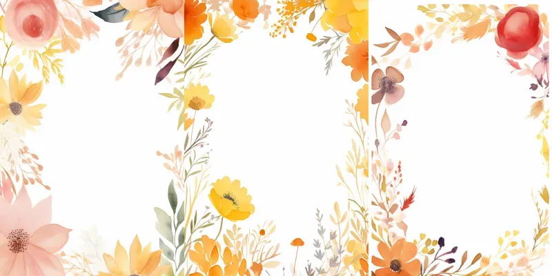 Watercolor Floral Frames Midjourney Prompt | PromptBase