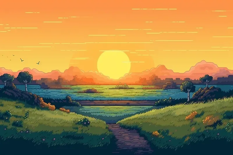 Beautiful Pixel Art Landscapes Midjourney Prompt | PromptBase