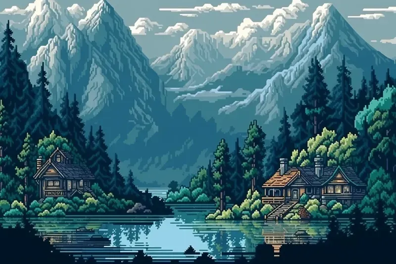 Beautiful Pixel Art Landscapes Midjourney Prompt | PromptBase
