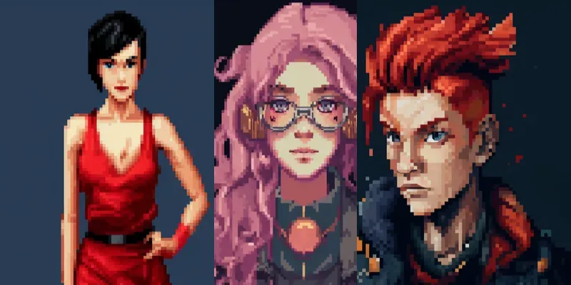 Pixel Art Character Portraits Midjourney Prompt | PromptBase