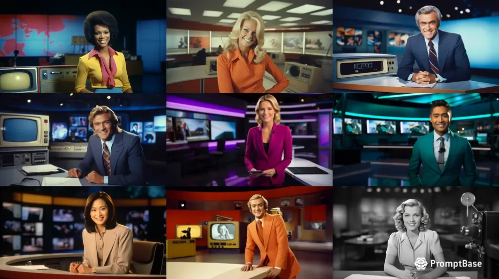 Tv News Anchors Over The Decades Midjourney Prompt PromptBase