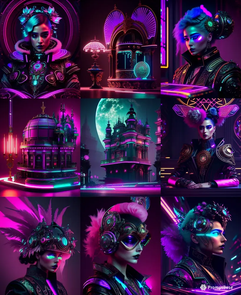 Baroque Cyberpunk Fusions Stable Diffusion Prompt | PromptBase