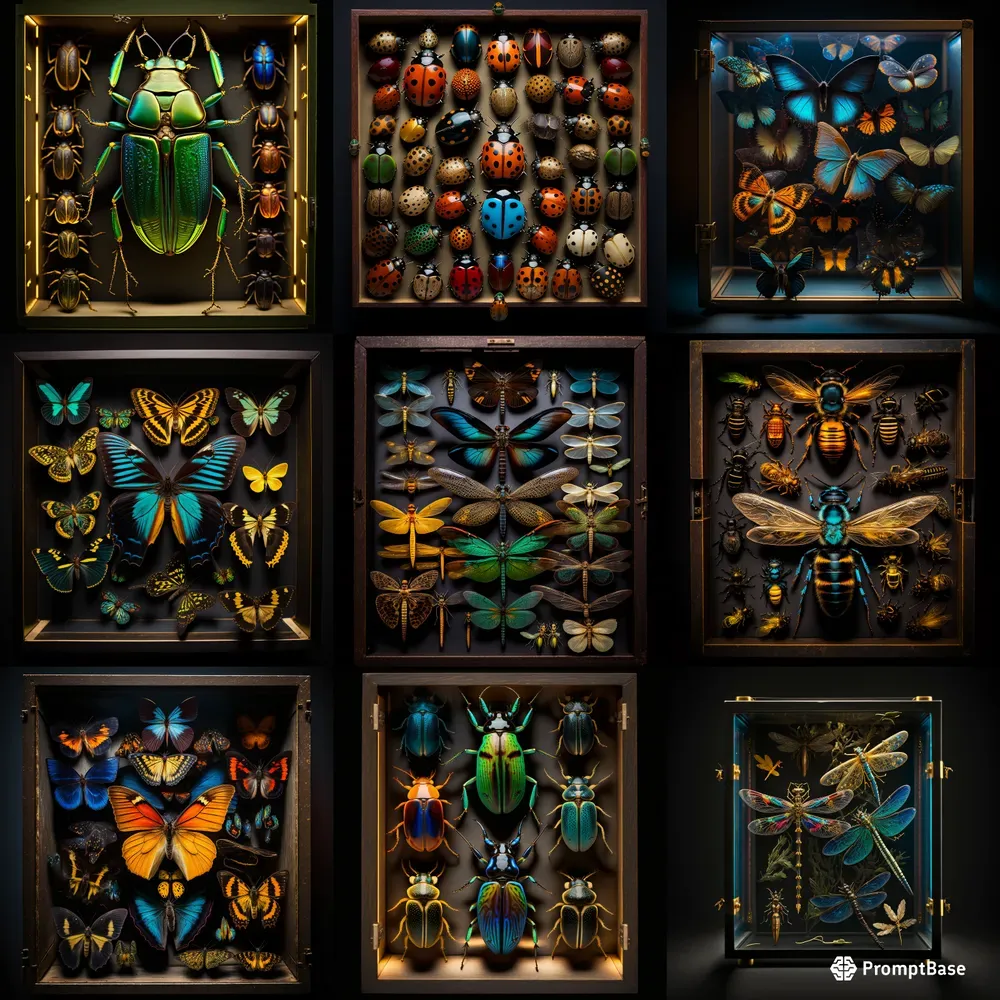 Vintage Insect Specimen Drawers Midjourney Prompt PromptBase