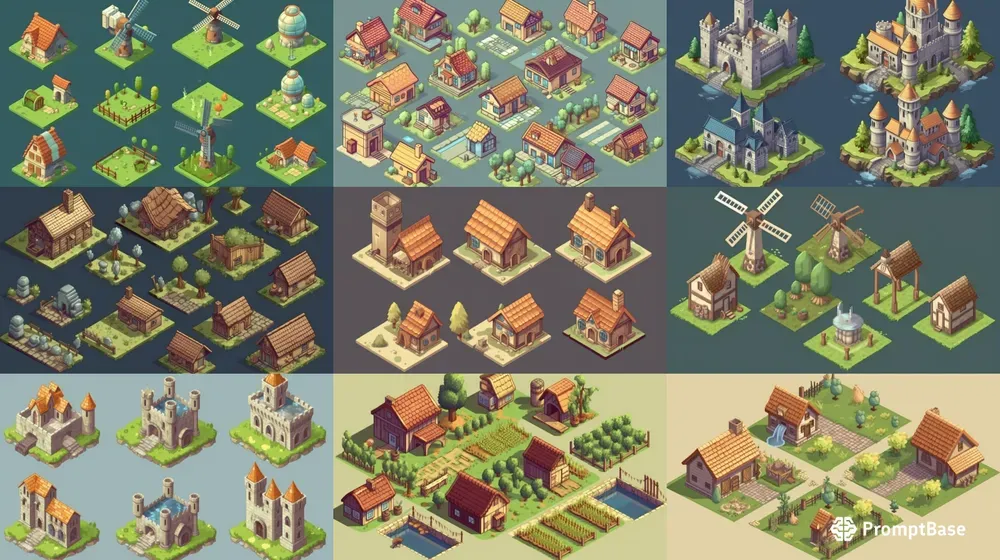 Isometric Game Tiles Midjourney Prompt | PromptBase