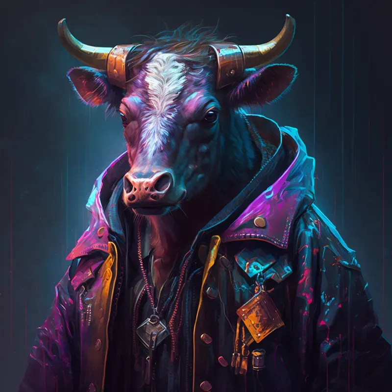 Cyber Fantasy Animals Cyberpunk Art Midjourney Prompt | PromptBase