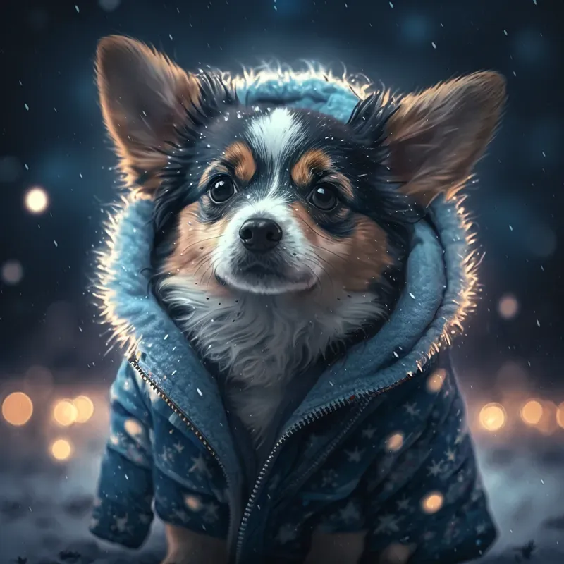 Realistic Cute Animals Wearing Jackets Midjourney Prompt | PromptBase