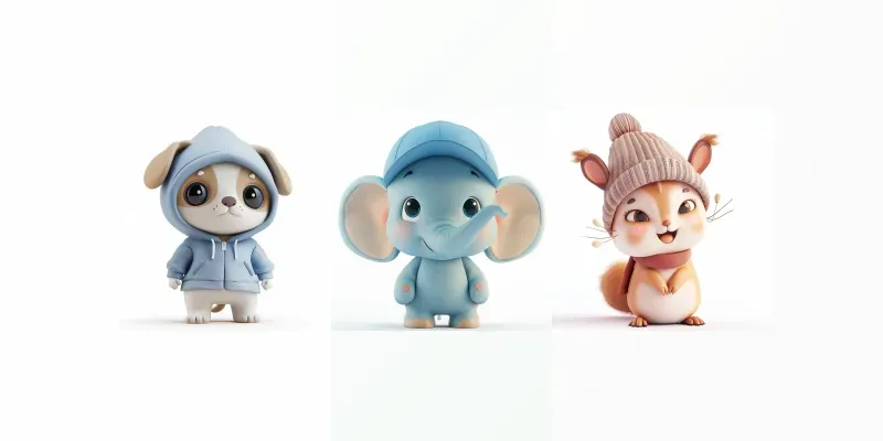 Chibi Style Cute 3D Characters Midjourney Prompt | PromptBase